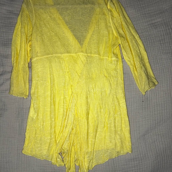 SNO SKINS Yellow Sheer Knit Top - Picture 2 of 3